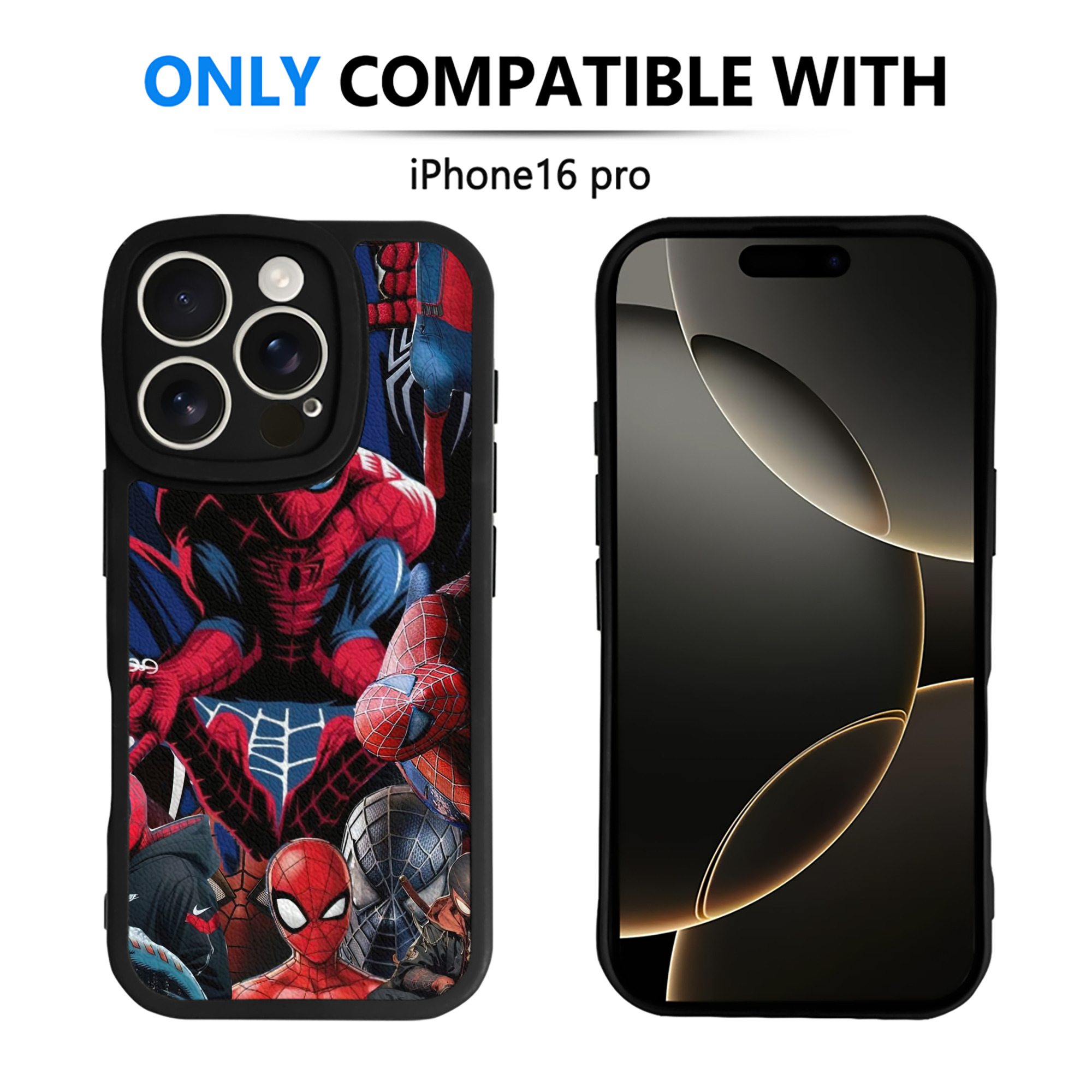 Spider Man スパイダーマン 【iPhone 16シリーズ対応】シリコンスマホケース（レザー調） 材質：シリコン